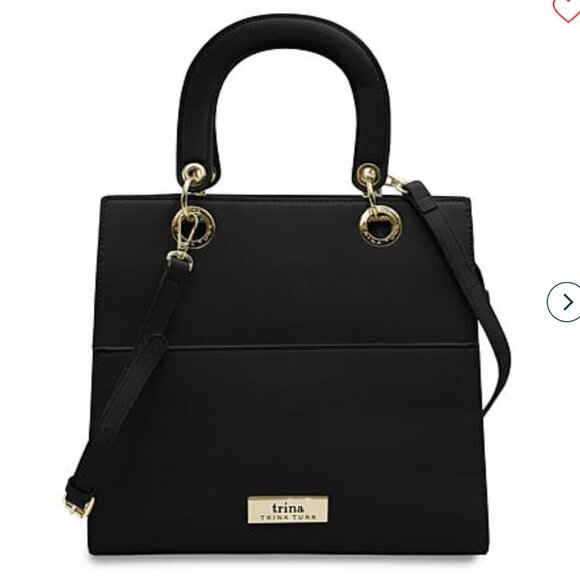 Trina Turk Double Handle Crossbody Black w/ Front Slip Pocket NEW - Picture 1 of 12